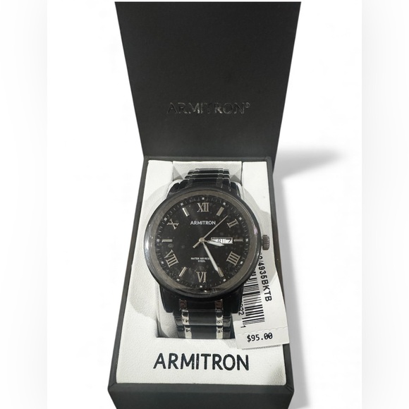 Armitron Black Dial Silver Accents Watch